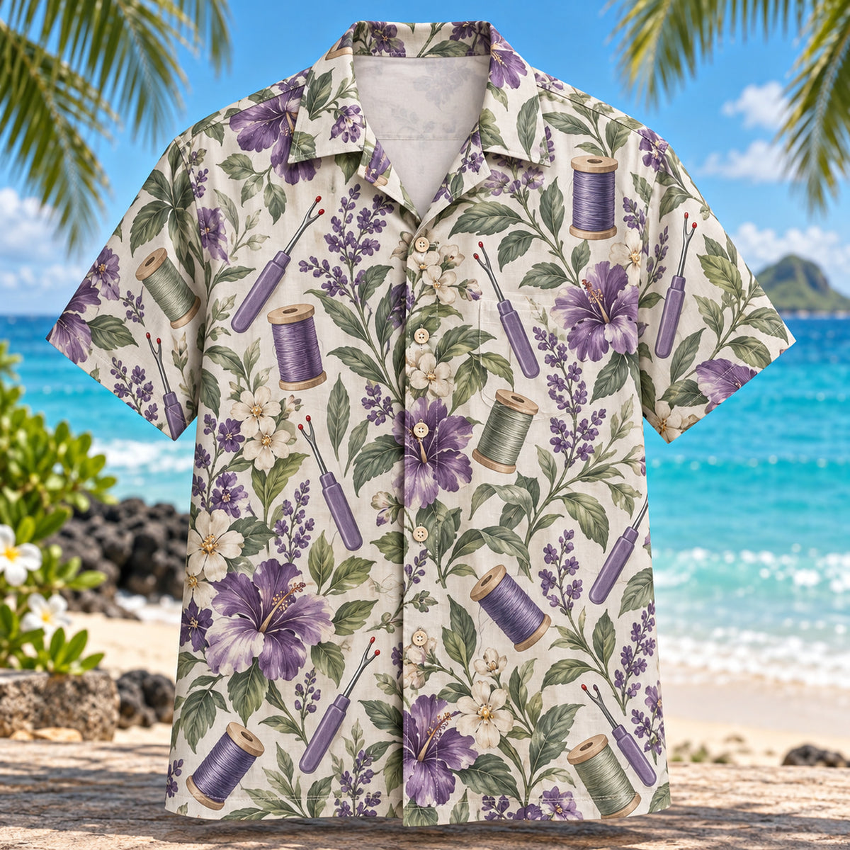 Seam Ripper Sewing and Quilting Hawaiian Shirt