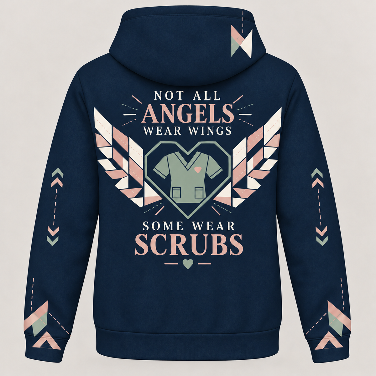 Registered Nurse Angels Wear Scrubs Hoodie and Zip Hoodie shared back mockup