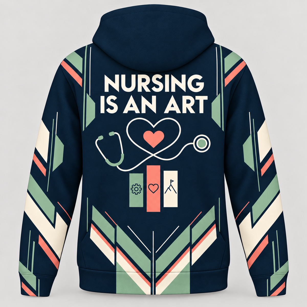 Registered Nurse Nursing Is an Art Hoodie and Zip Hoodie shared back mockup