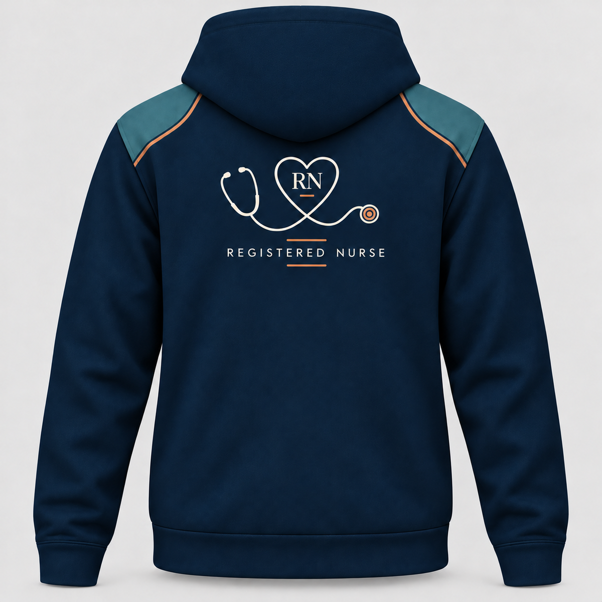Registered Nurse Registered Nurse Stethoscope Hoodie and Zip Hoodie shared back mockup
