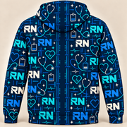 Registered Nurse RN Midnight Care Signals Hoodie and Zip Hoodie shared back mockup