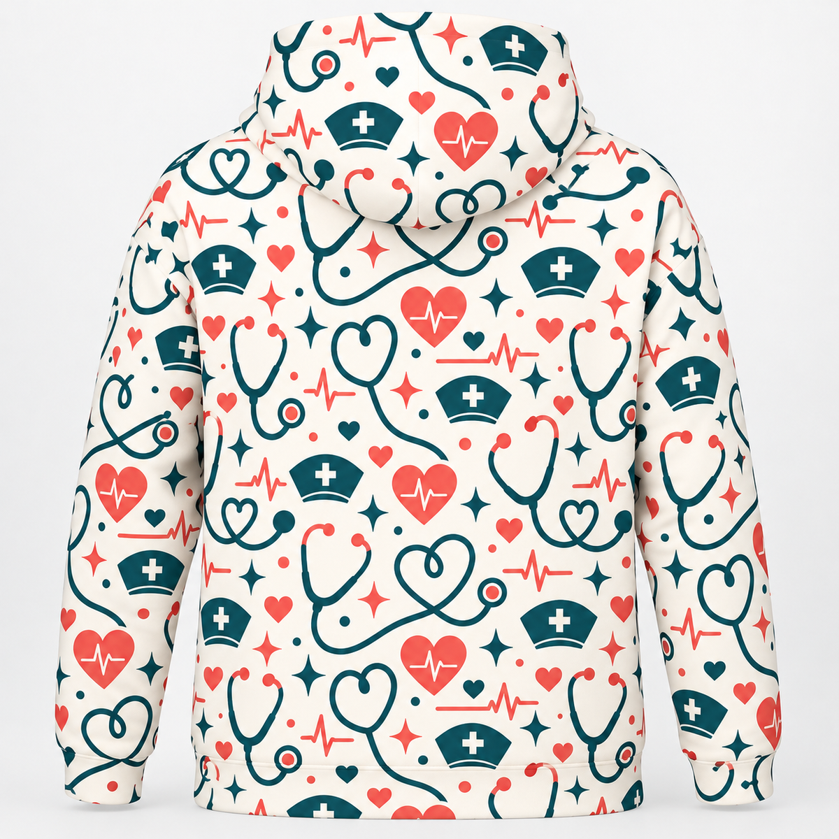 Registered Nurse Retro Nurse Care Icons Hoodie and Zip Hoodie shared back mockup