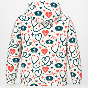 Registered Nurse Retro Nurse Care Icons Hoodie and Zip Hoodie shared back mockup