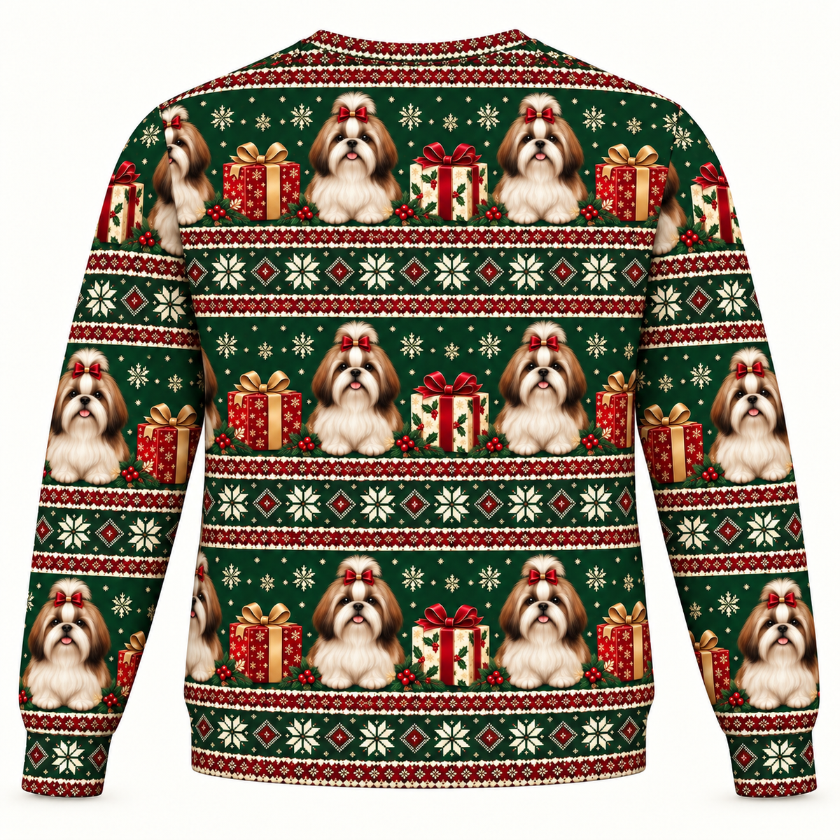 Shih Tzu Christmas Gifts Ugly Sweater back