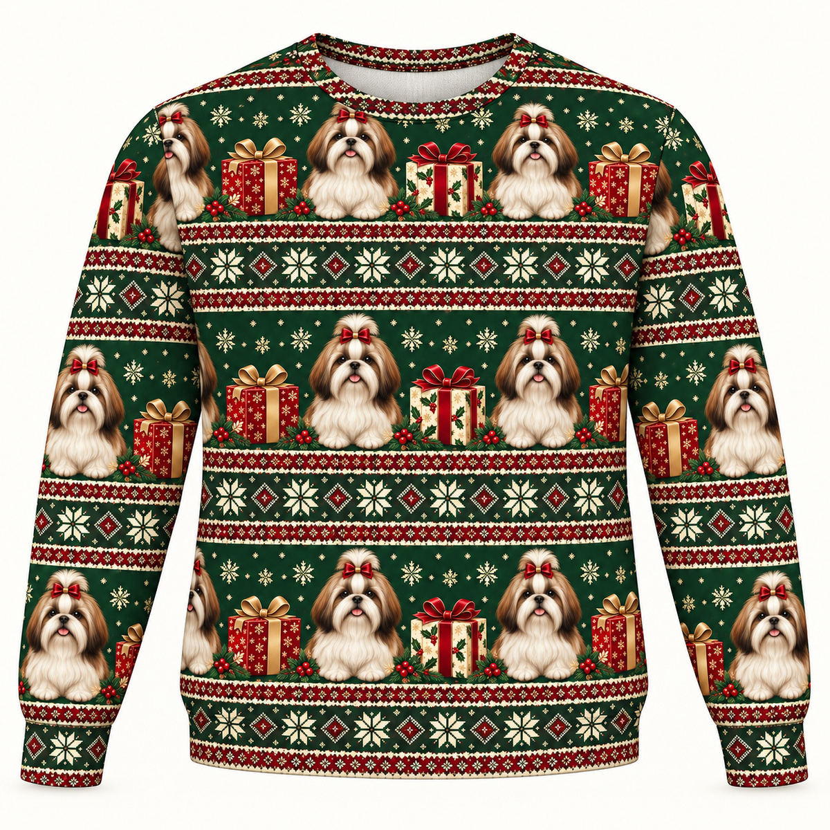 Shih Tzu Christmas Gifts Ugly Sweater front