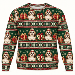 Shih Tzu Christmas Gifts All Over Print Ugly Sweater