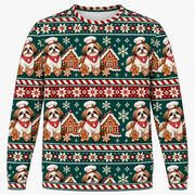 Shih Tzu Gingerbread Christmas Ugly Sweater front