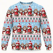 Shih Tzu Christmas Mailbox Ugly Sweater front