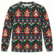 Shih Tzu Christmas Ornament Ugly Sweater front