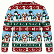 Shih Tzu Snowman Christmas Ugly Sweater back