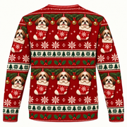 Shih Tzu Christmas Stocking Ugly Sweater back