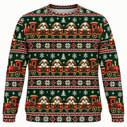 Shih Tzu Christmas Train Ugly Sweater front