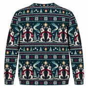 Siberian Husky Aurora Carol Ugly Sweater back