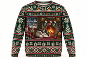 Siberian Husky Cozy Cabin Ugly Sweater front