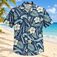 Sterile Wave Navy Cream Surgical Technologist Hawaiian Shirt