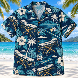 Stretcher Route Navy EMT and Paramedic Hawaiian Shirt