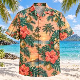 Sunset Ornament Christmas Hawaiian Shirt