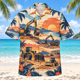 Sunset Social Heavy Equipment Operator Hawaiian Shirt