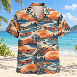 Sunset Social Kayak and Canoe Hawaiian Shirt