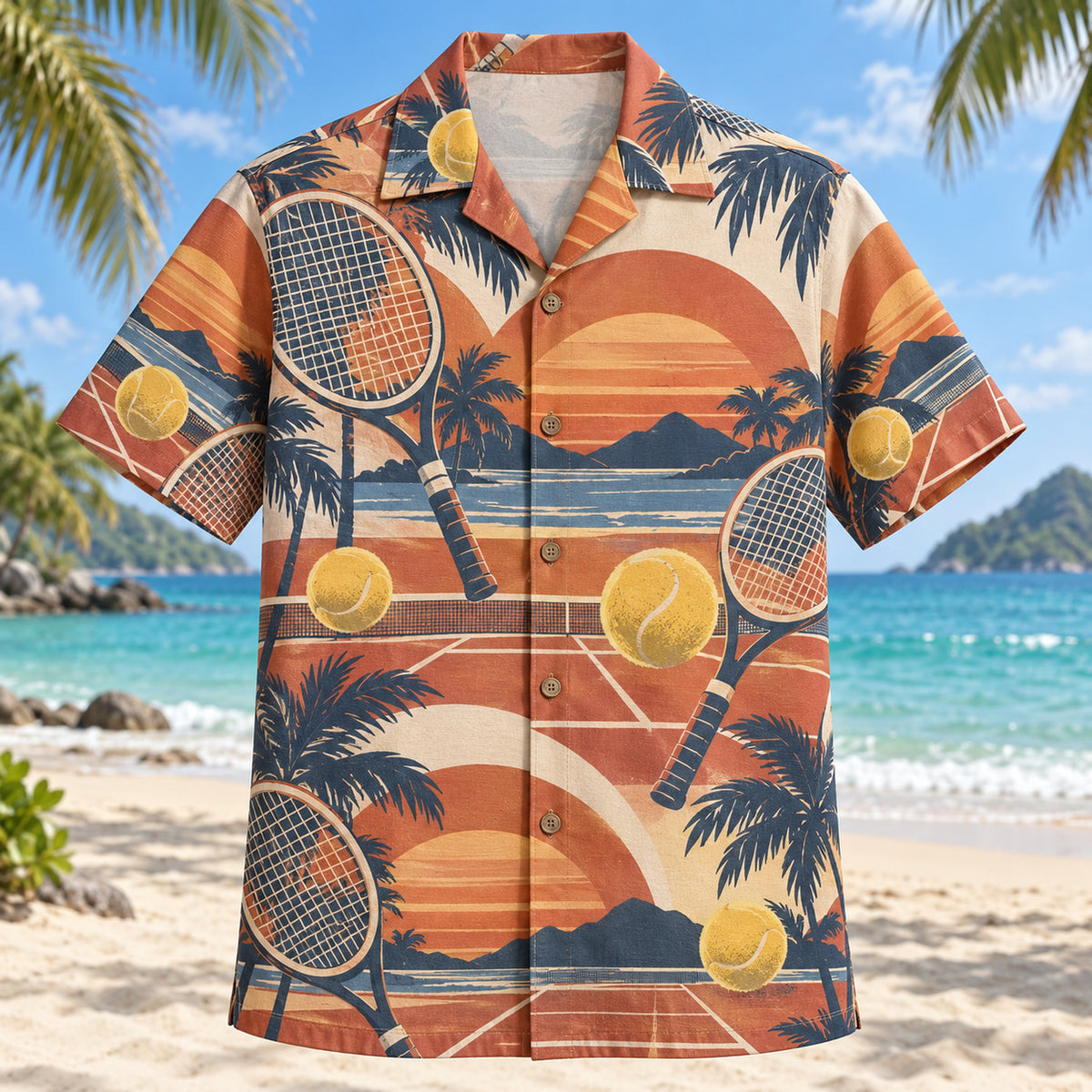 Sunset Social Tennis Hawaiian Shirt