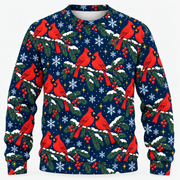 Christmas Cardinal Snowy Spruce Ugly Sweater front mockup