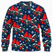 Christmas Cardinal Snowy Spruce Sweatshirt back mockup