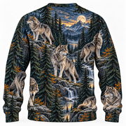 Wolf Northern Pines sweatshirt back all over print mockup