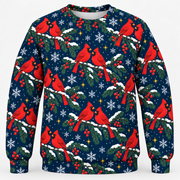 Christmas Cardinal Snowy Spruce Sweatshirt front mockup