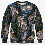 Wolf Northern Pines sweatshirt front all over print mockup