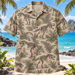 T-Rex Fossil Dinosaur Hawaiian Shirt