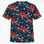 Christmas Cardinal Snowy Spruce T-Shirt back mockup
