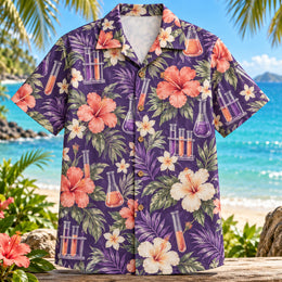 Test Tube Bloom Chemistry Hawaiian Shirt
