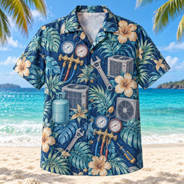 Thermometer HVAC Hawaiian Shirt