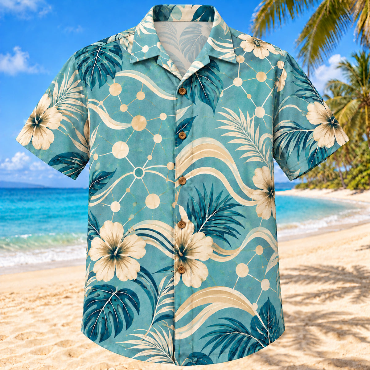 Thought Wave Aqua Sand Clinical Psychologist Hawaiian Shirt