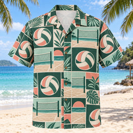 Tile Mosaic Beach Volleyball Hawaiian Shirt