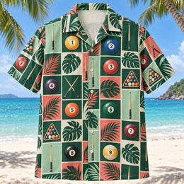 Tile Mosaic Billiards Hawaiian Shirt