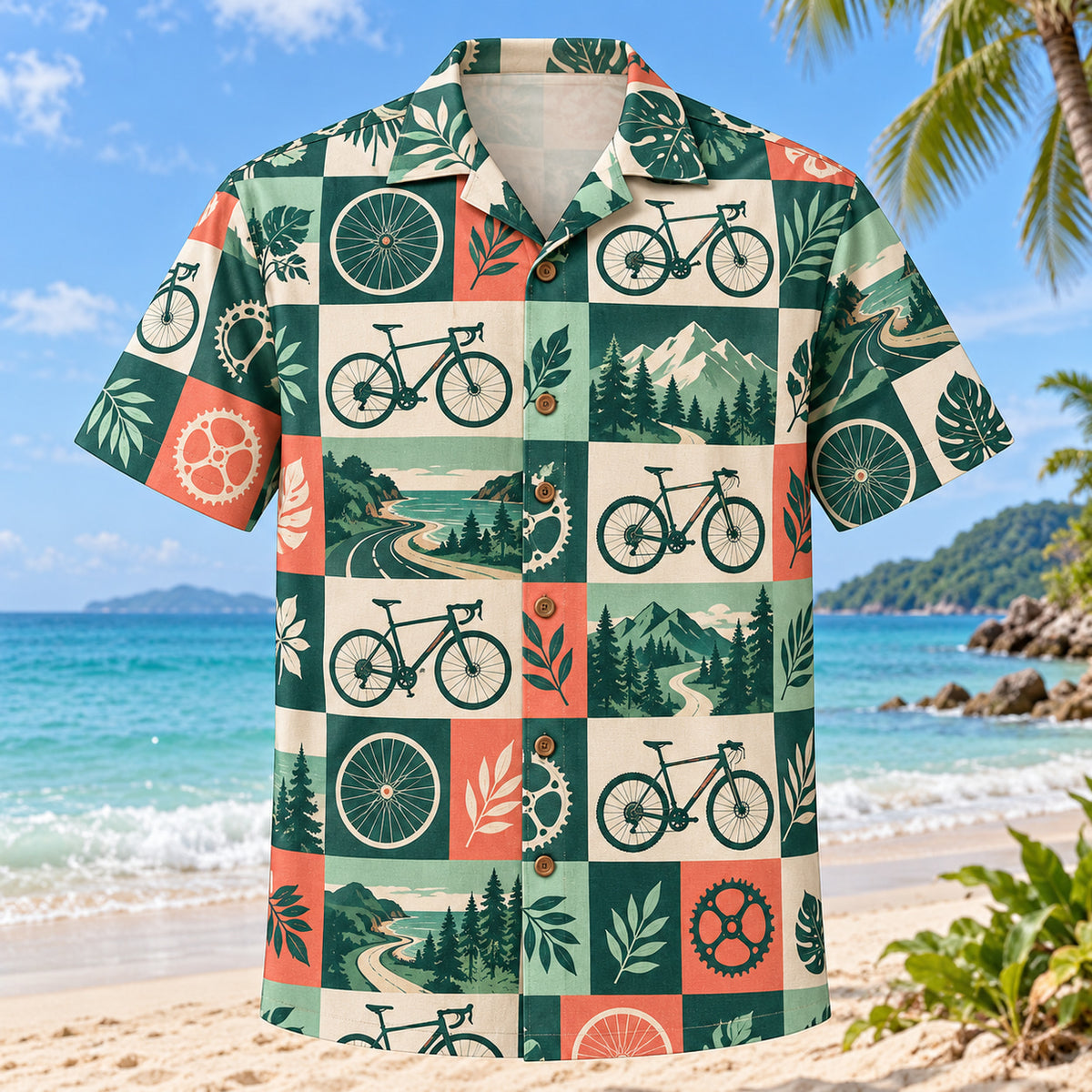 Tile Mosaic Cycling Hawaiian Shirt