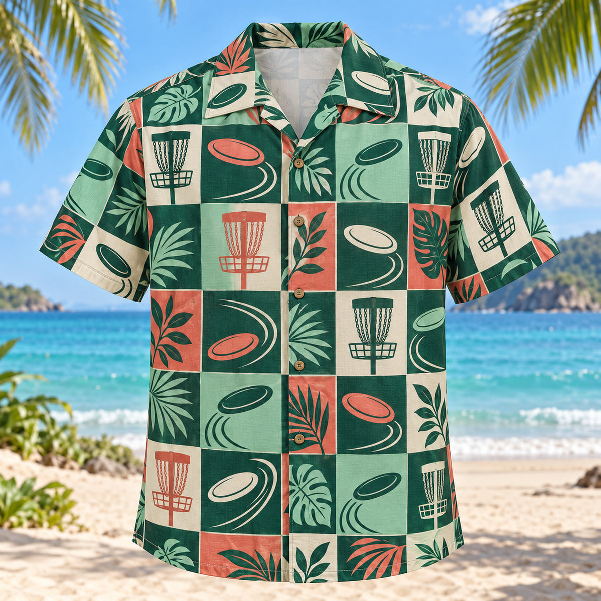 Tile Mosaic Disc Golf Hawaiian Shirt
