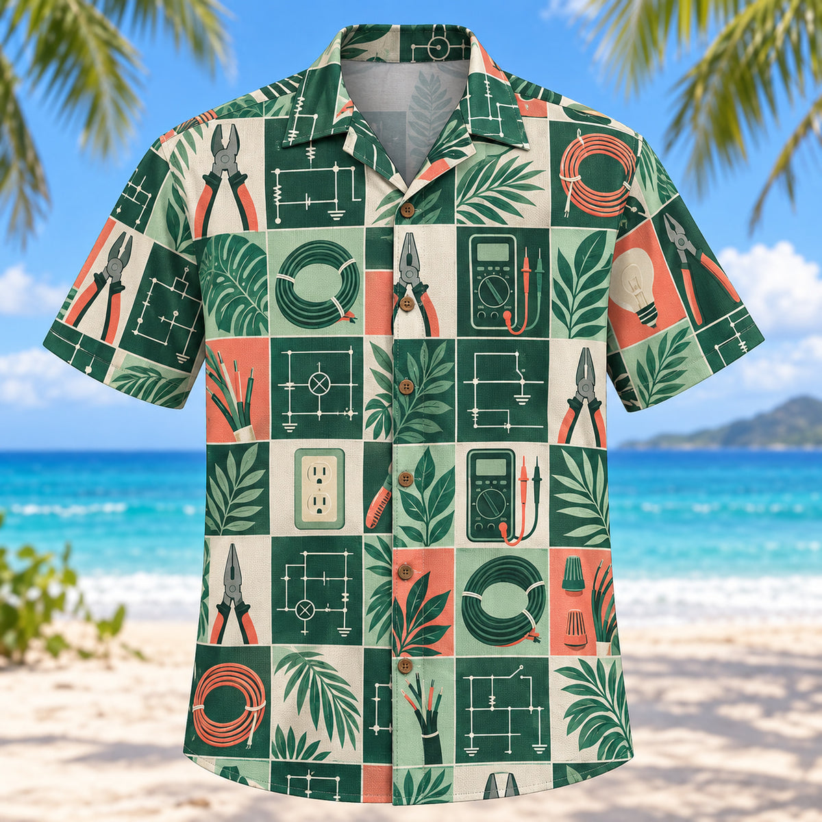 Tile Mosaic Electrician Hawaiian Shirt