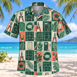 Tile Mosaic Electrician Hawaiian Shirt