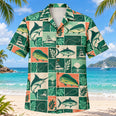 Tile Mosaic Saltwater Fishing Hawaiian Shirt