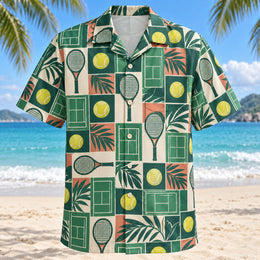 Tile Mosaic Tennis Hawaiian Shirt