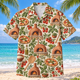 Tomato Basil Oven Home Pizza Making Hawaiian Shirt