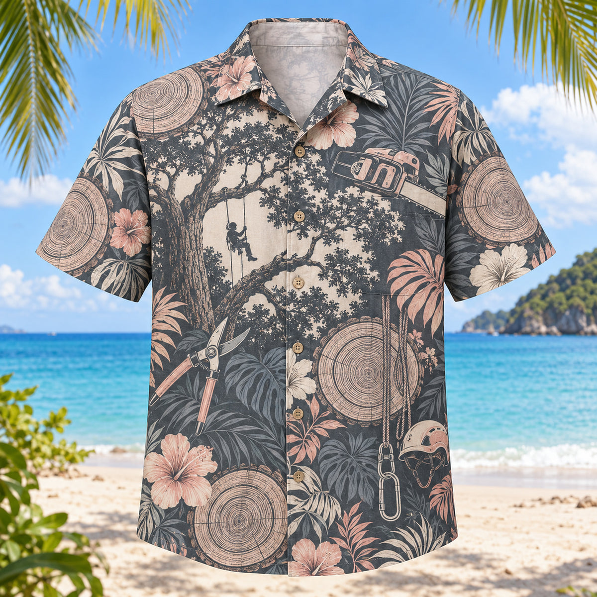 Tree Ring Arborist Hawaiian Shirt