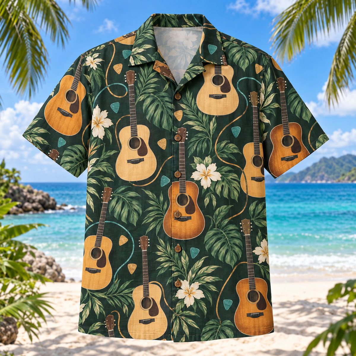 Tropical Guitar Grove Hawaiian Shirt
