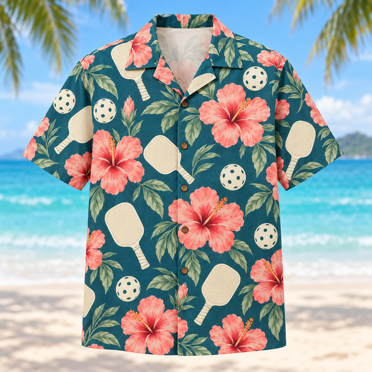 Tropical Paddle Blooms Pickleball Hawaiian Shirt