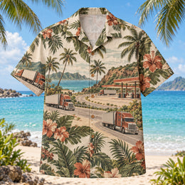 Truck Stop Truck Driver Hawaiian Shirt
