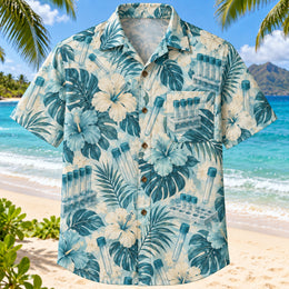 Tube Garden Aqua Sand Phlebotomist Hawaiian Shirt