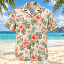 Tube Garden Coral Sage Phlebotomist Hawaiian Shirt