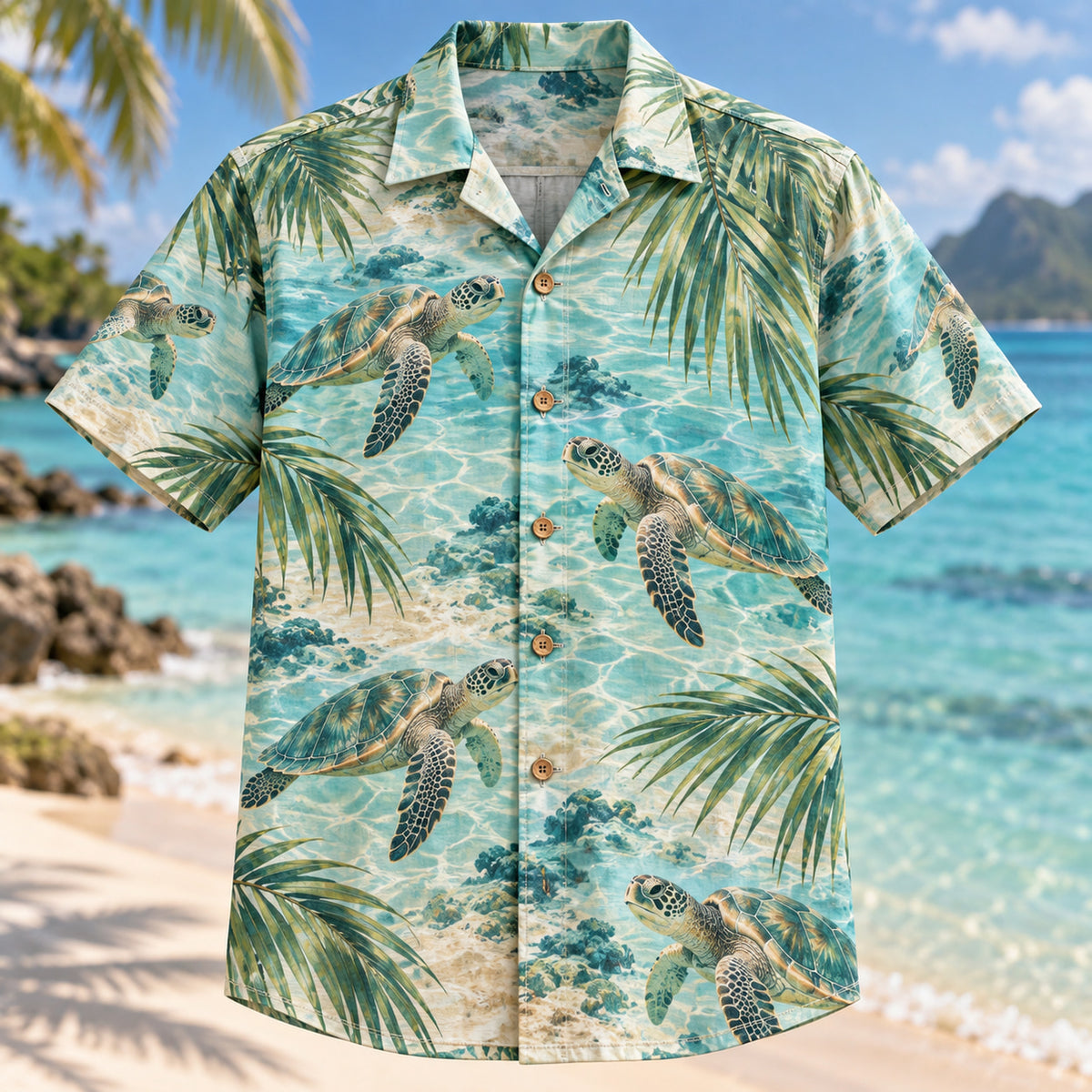 Turtle Palm Lagoon Sea Turtle Hawaiian Shirt
